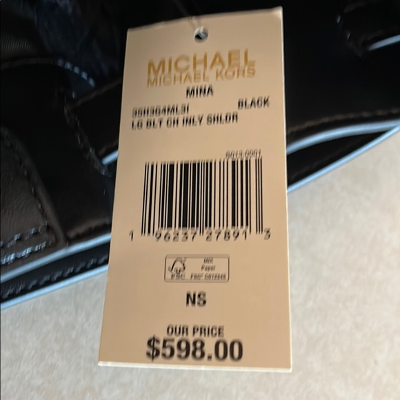 Michael Kors Black and Gold Structured Shoulder Bag - Picture 4 of 7